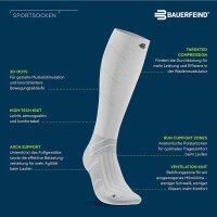 Bauerfeind Run Performance Compression Socks, Women, Black, 43-46, Wadenumfang S
