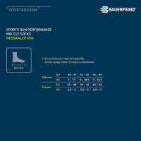 Bauerfeind Run Performance Mid Cut Socks, Women, Black, 43-46
