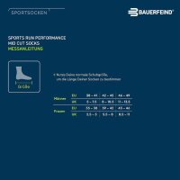 Bauerfeind Run Performance Mid Cut Socks, Women, White, 35-38