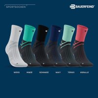 Bauerfeind Run Performance Mid Cut Socks, Women, Turquoise, 35-38