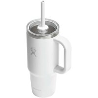 Hydro Flask 24 OZ TRAVEL TUMBLER CLEAR LID WHITE