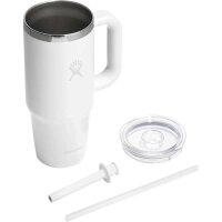 Hydro Flask 24 OZ TRAVEL TUMBLER CLEAR LID WHITE
