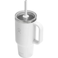 Hydro Flask 32 OZ TRAVEL TUMBLER CLEAR LID WHITE